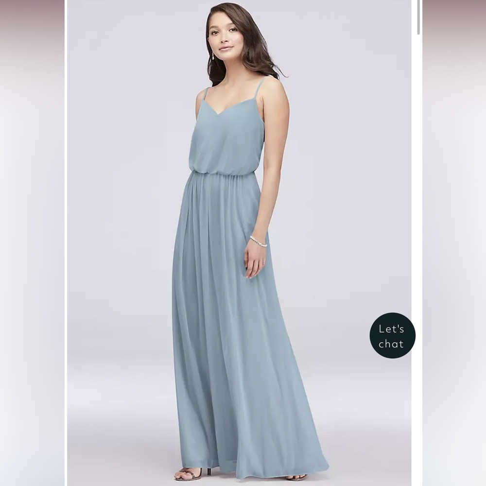 David’s bridal-Spaghetti Strap Mesh Blouson Bridesmaid Dress